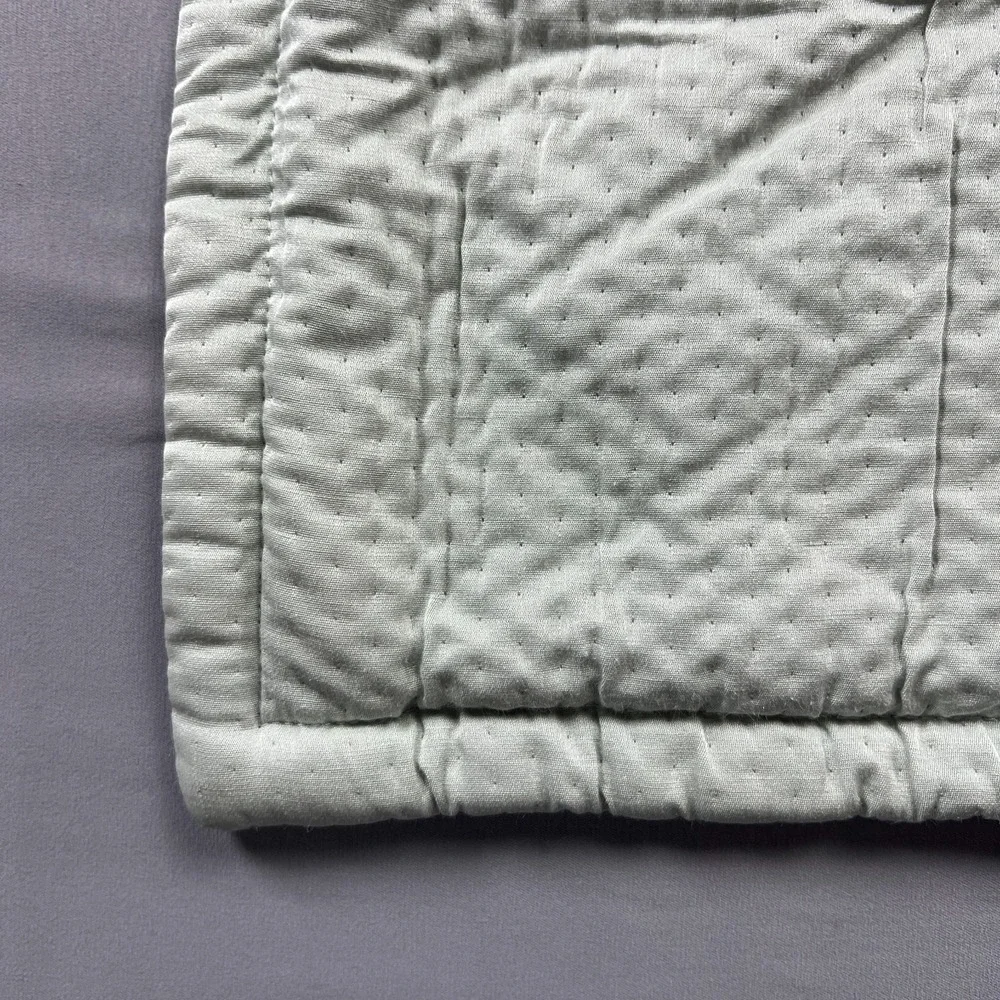 Lauren Ralph Lauren Quilted Pillow Cover Sage Green Cotton Bedding Decor 26 X 26